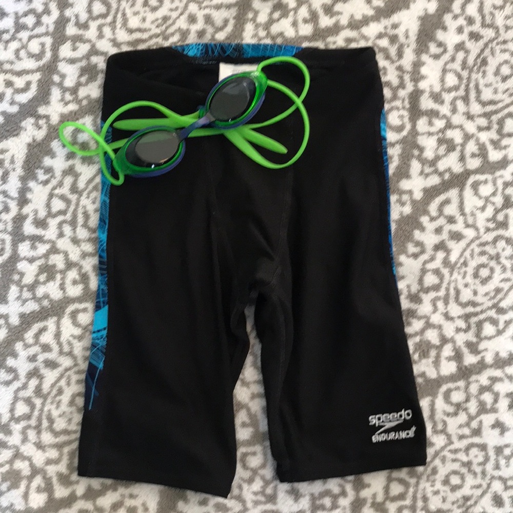 Speedo Endurance Swim Jammer + TYR Youth goggles